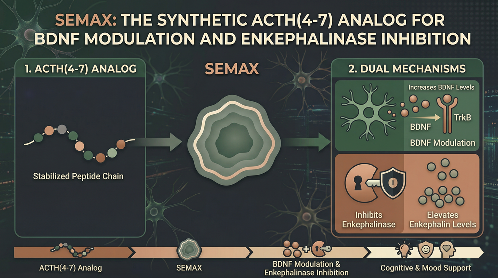 Semax: The Synthetic ACTH(4-7) Analog for BDNF Modulation and Enkephalinase Inhibition semax
